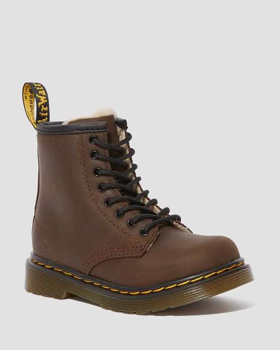 Botas Dr. Martens 1460 Serena Faux Fur Lined Niña Marrom MX-45361